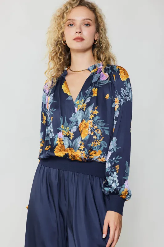 Floral Motif Surplice Blouse sold by Current Air