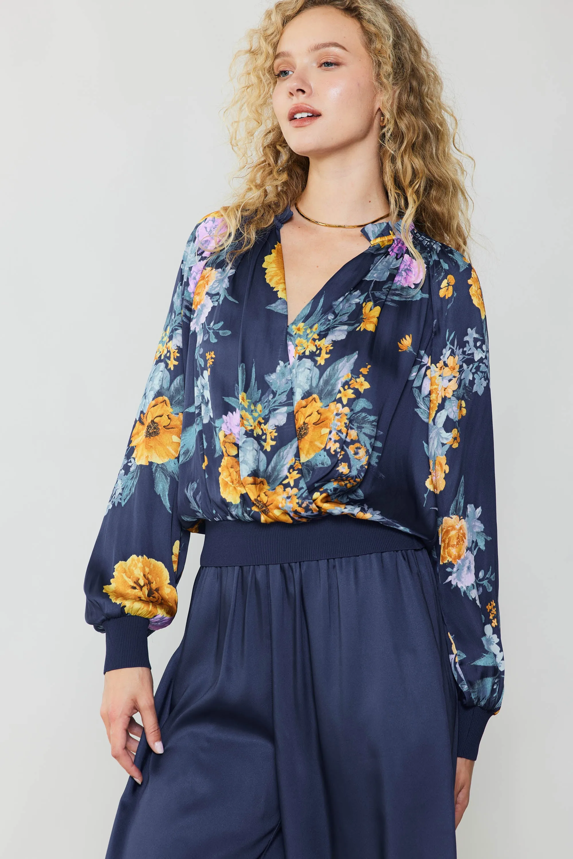 Floral Motif Surplice Blouse sold by Current Air product image thumbnail 3
