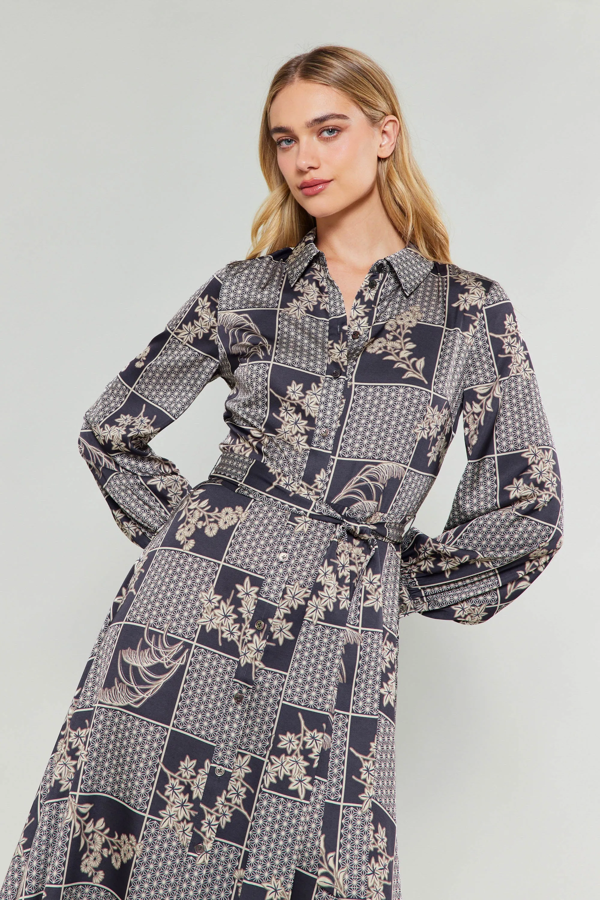 Paneled Buttonup Dress sold by Current Air product image thumbnail 3