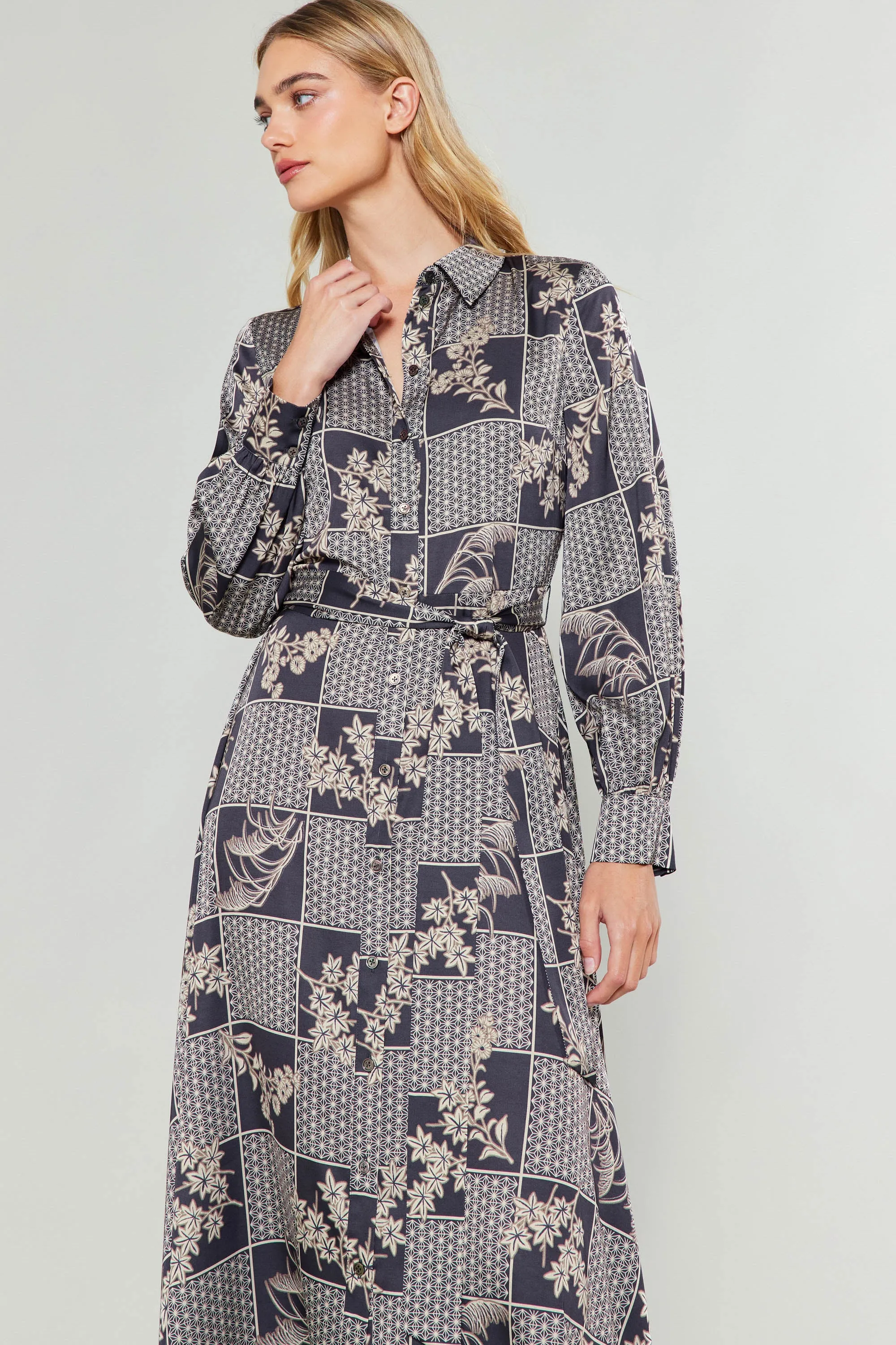 Paneled Buttonup Dress sold by Current Air product image thumbnail 4