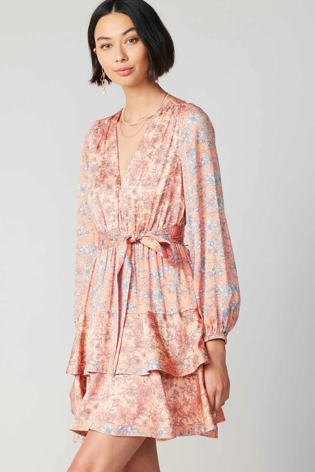 Floral Surplice Mini Dress sold by Current Air product image thumbnail 4
