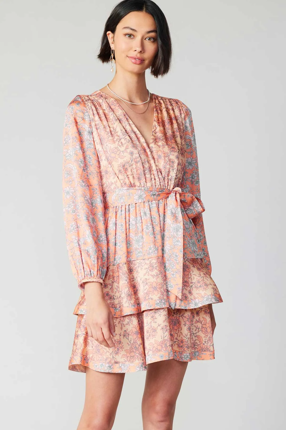 Floral Surplice Mini Dress sold by Current Air product image thumbnail 3