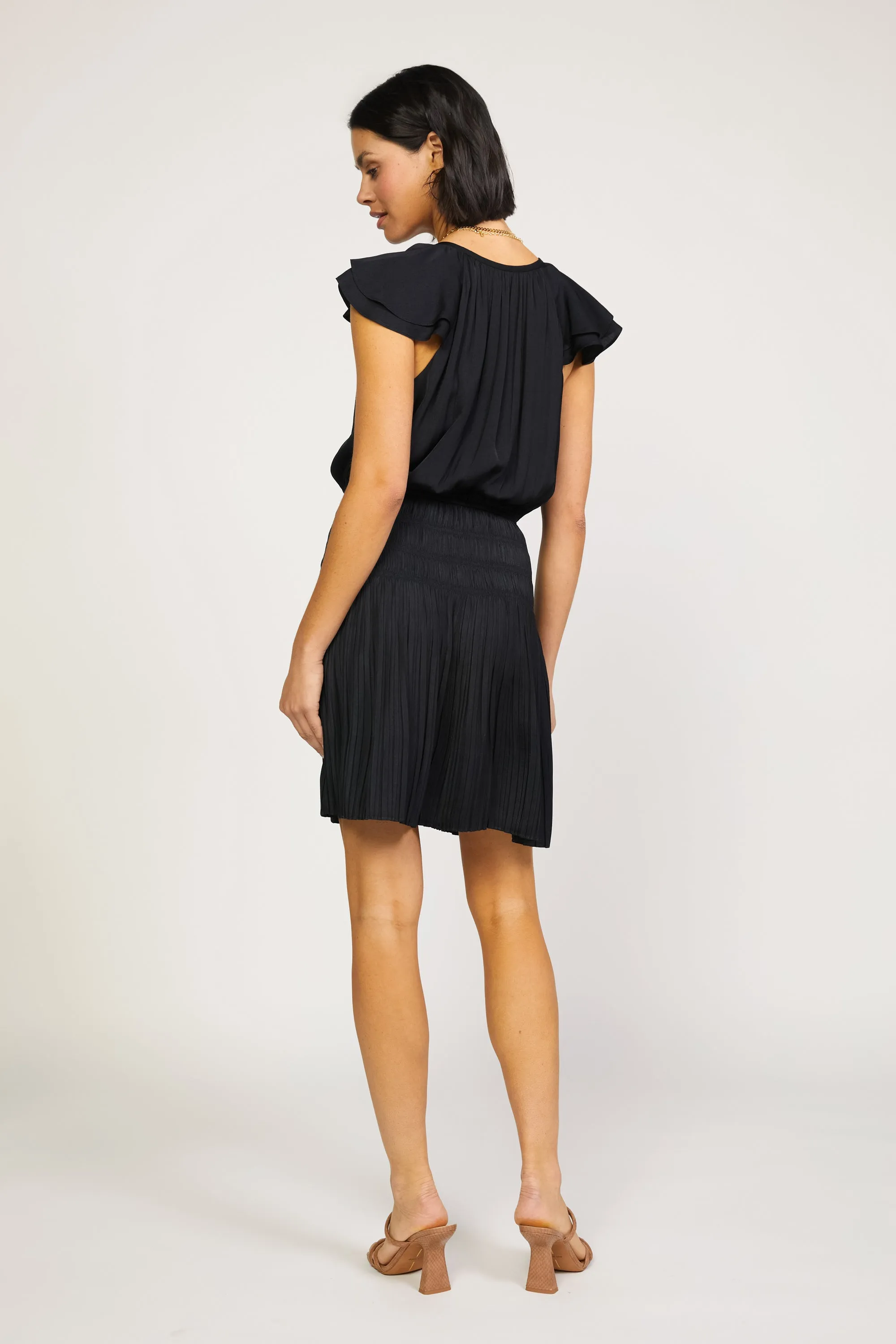 Talia Flutter Sleeve Mini Dress sold by Current Air product image thumbnail 5