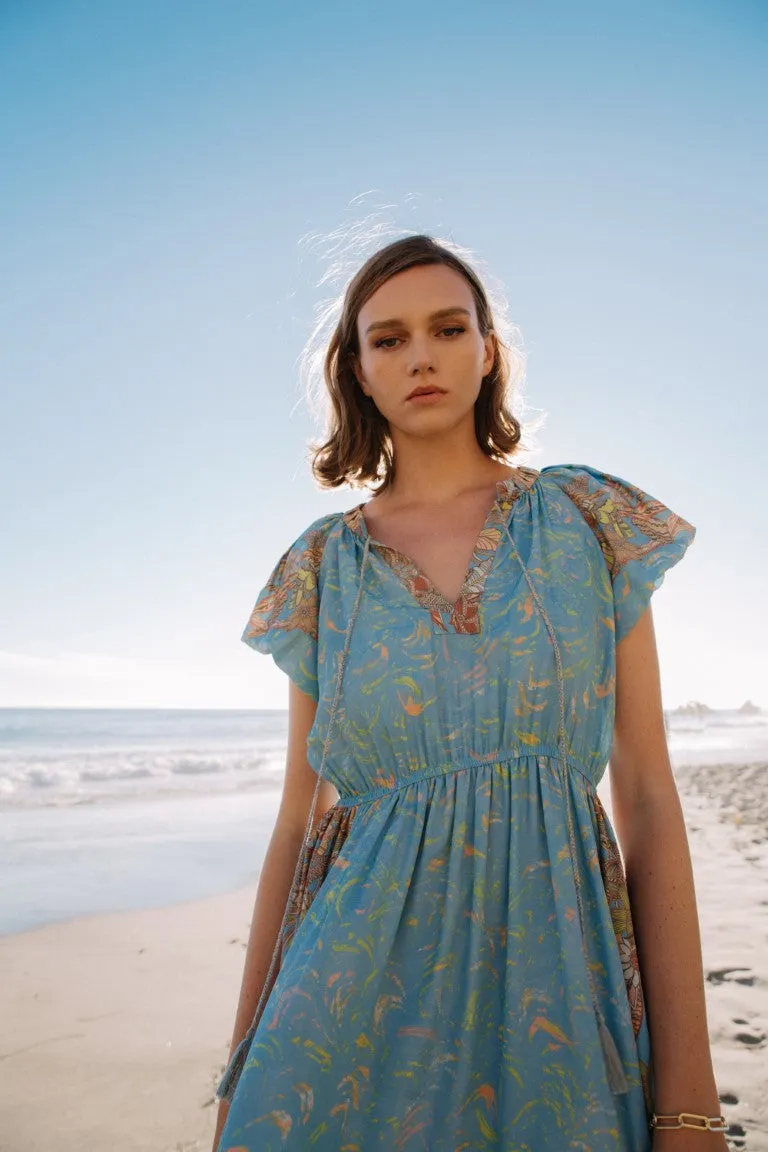 Retro Floral Bubble Sleeve Dress sold by Current Air product image thumbnail 2