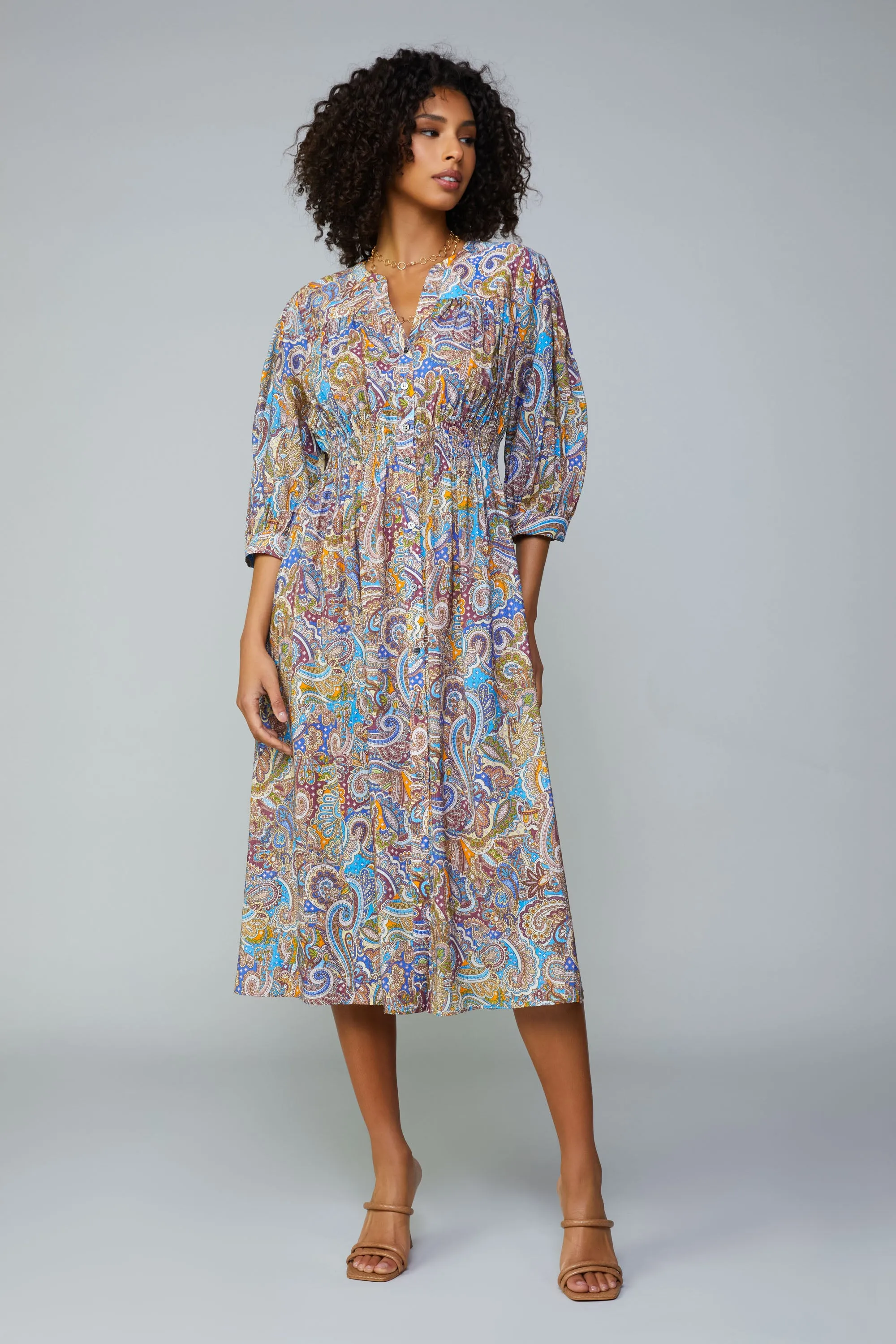 Paisley Print Midi Dress sold by Current Air product image thumbnail 2