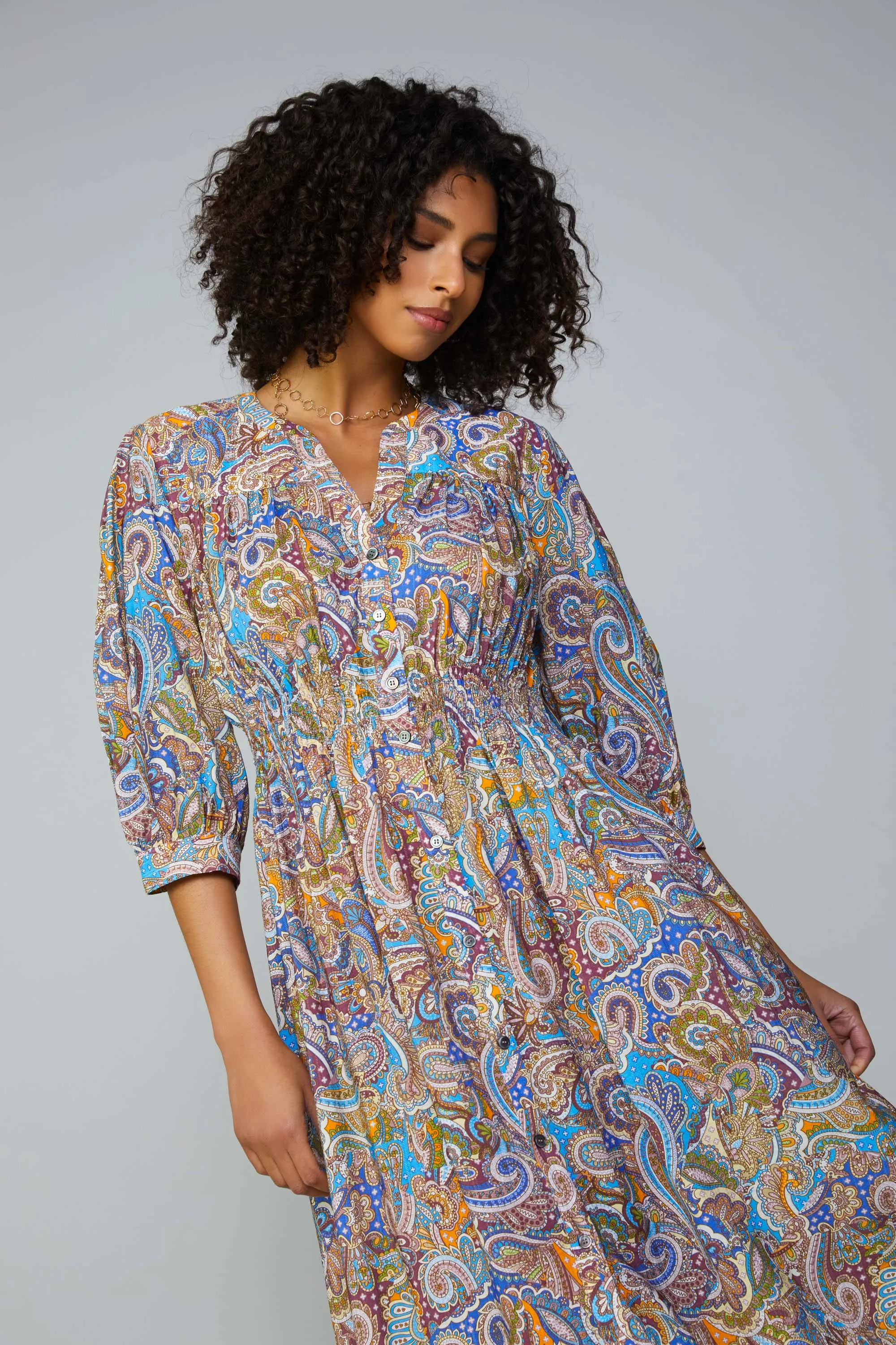 Paisley Print Midi Dress sold by Current Air product image thumbnail 4