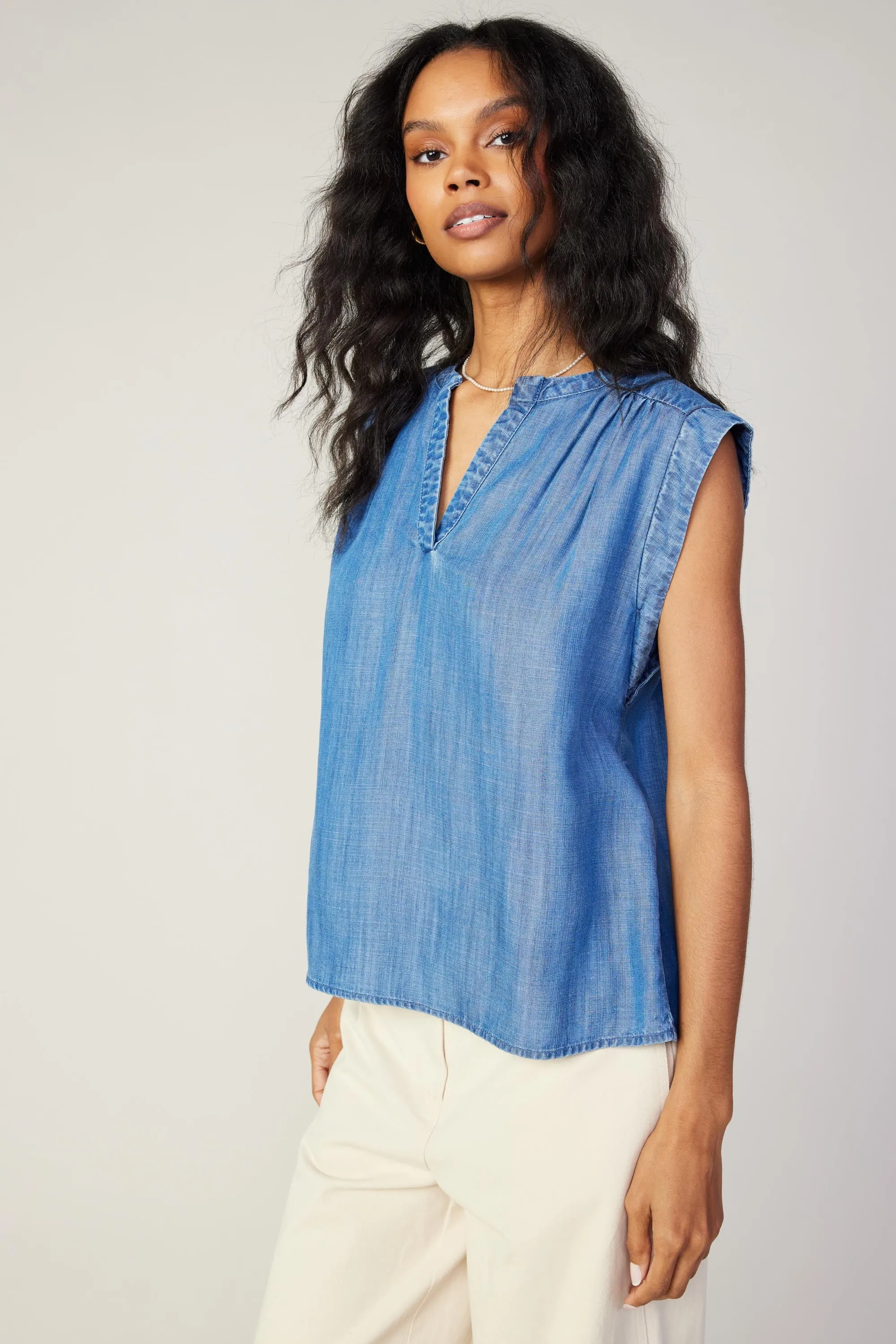Chambray Tank Top sold by Current Air