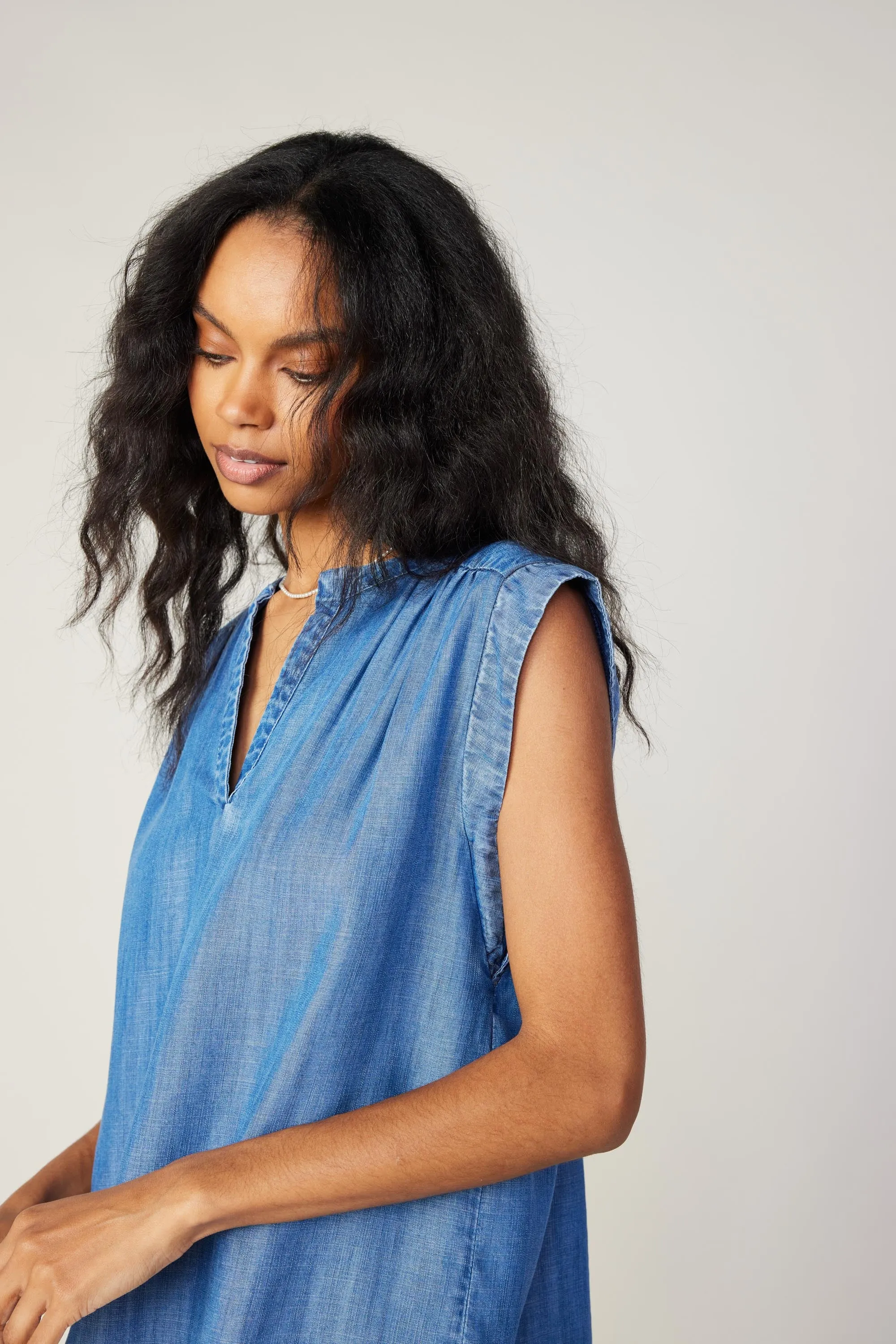 Chambray Tank Top sold by Current Air product image thumbnail 4