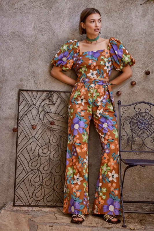 Floral Print Belted Pants sold by Current Air
