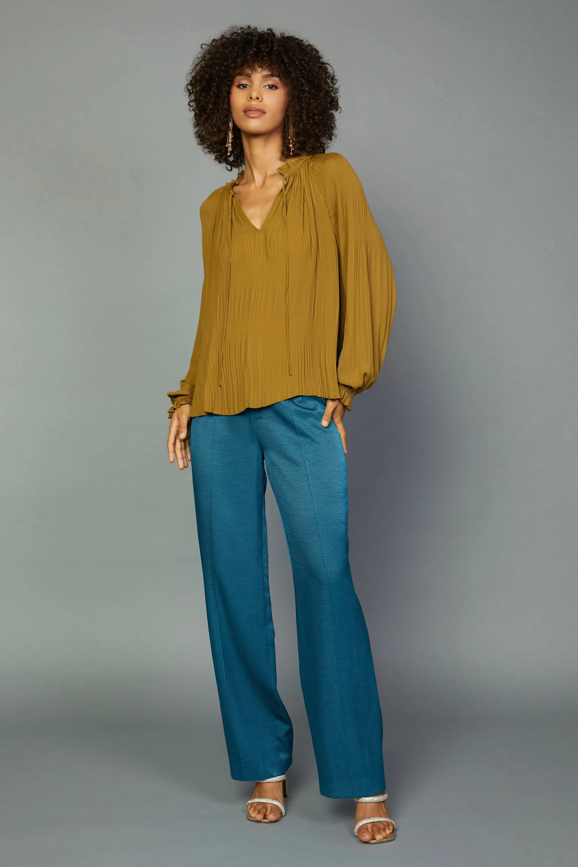 Charlotte Pleated Blouse sold by Current Air