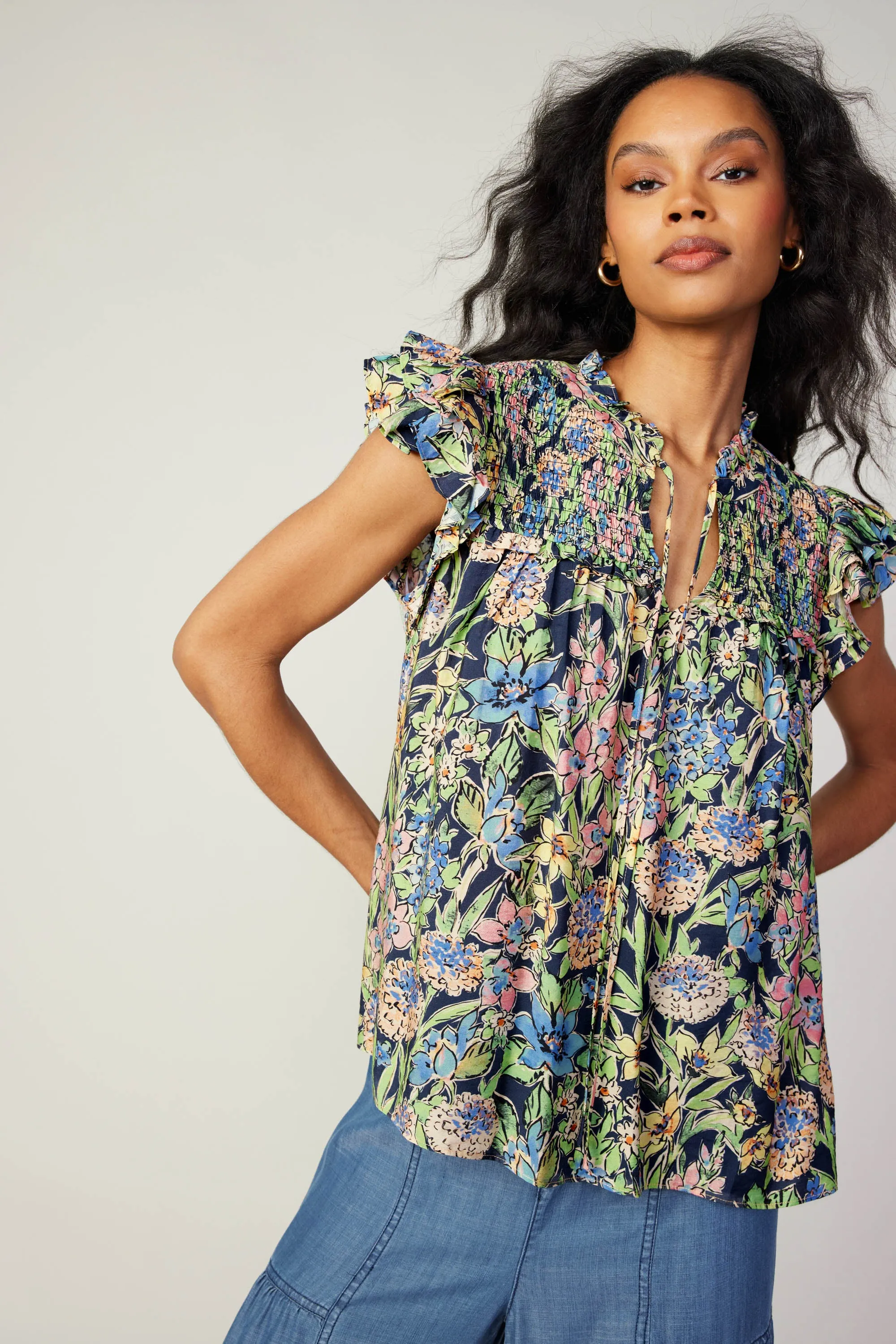 Flutter Sleeve Floral Top sold by Current Air product image thumbnail 2