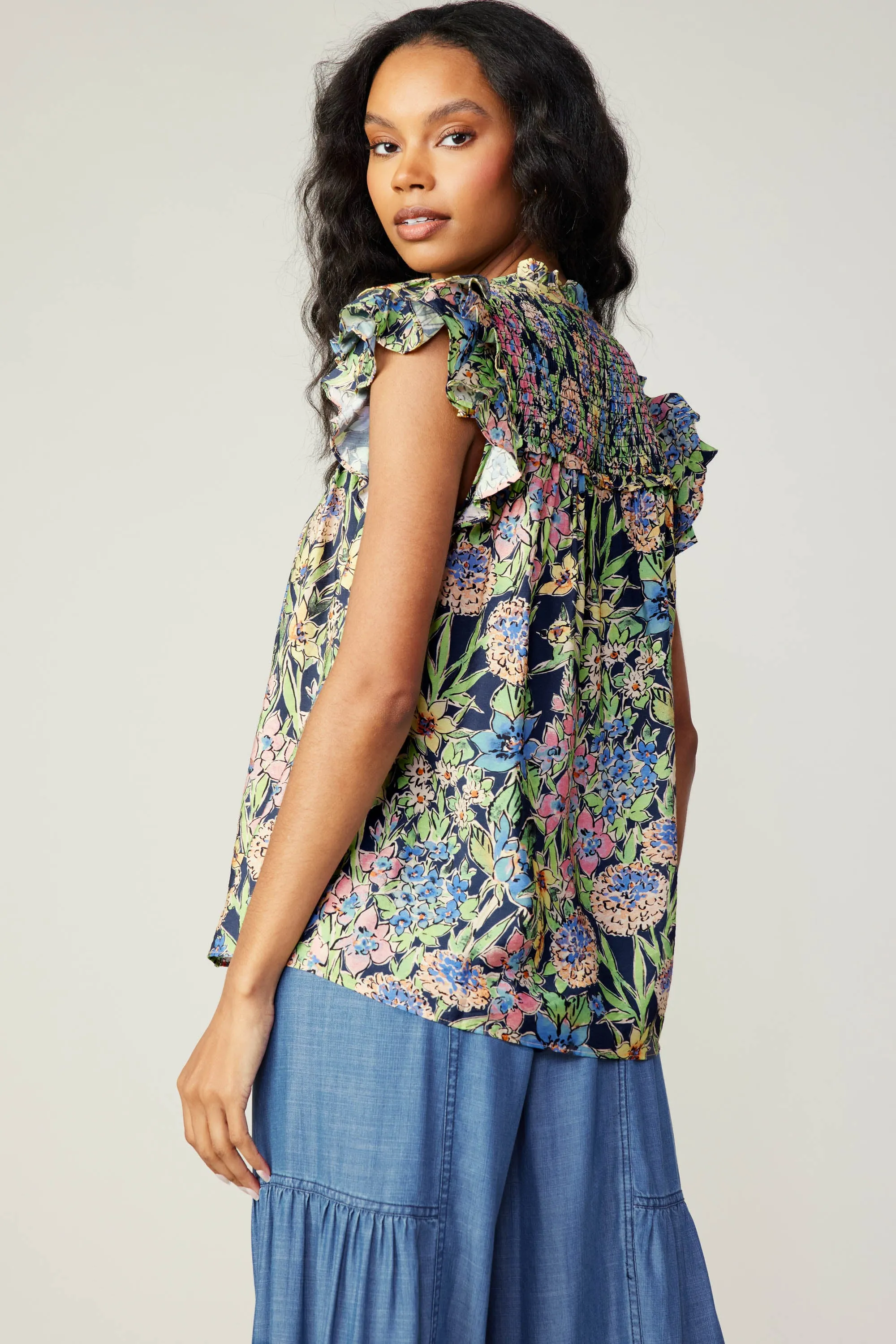 Flutter Sleeve Floral Top sold by Current Air product image thumbnail 5