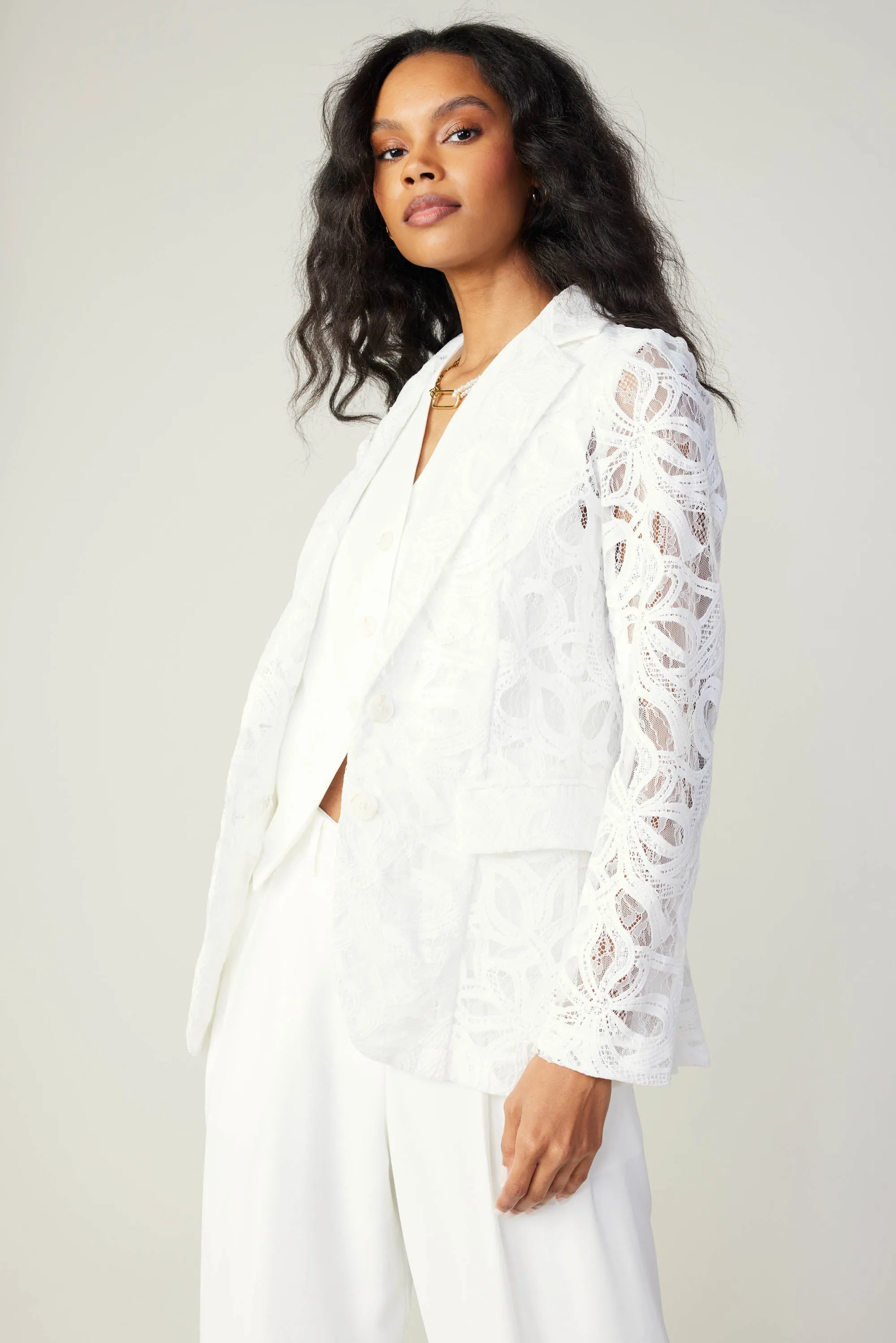 Lace Single Breasted Blazer sold by Current Air product image thumbnail 5