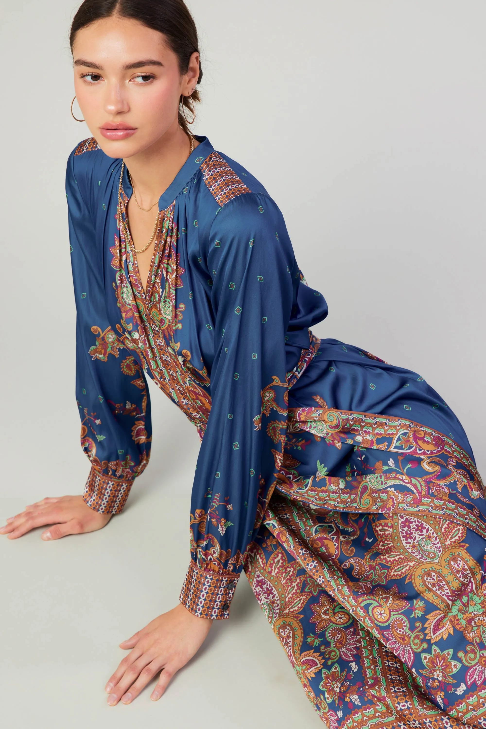 Paisley Patterned Belted Dress sold by Current Air product image thumbnail 5