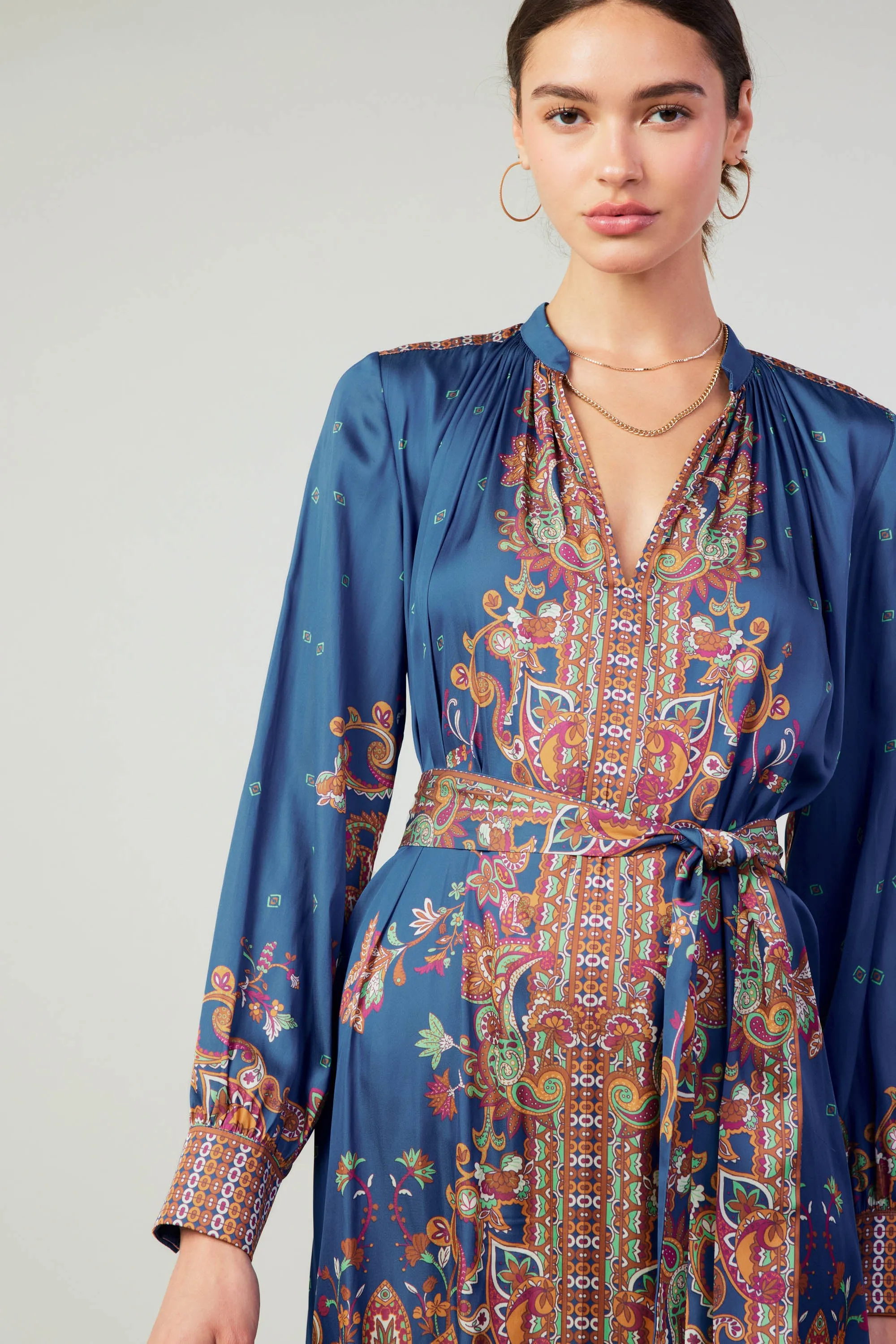 Paisley Patterned Belted Dress sold by Current Air product image thumbnail 3