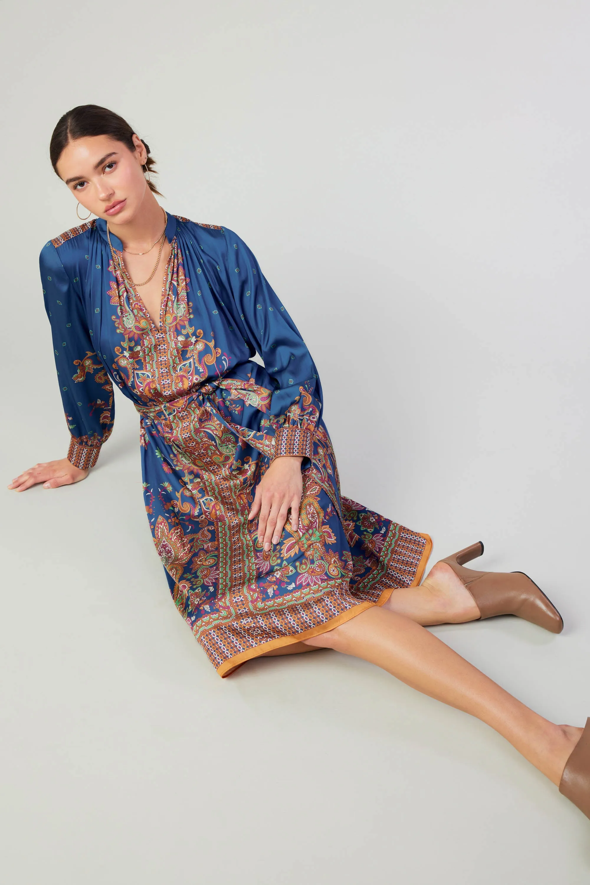 Paisley Patterned Belted Dress sold by Current Air