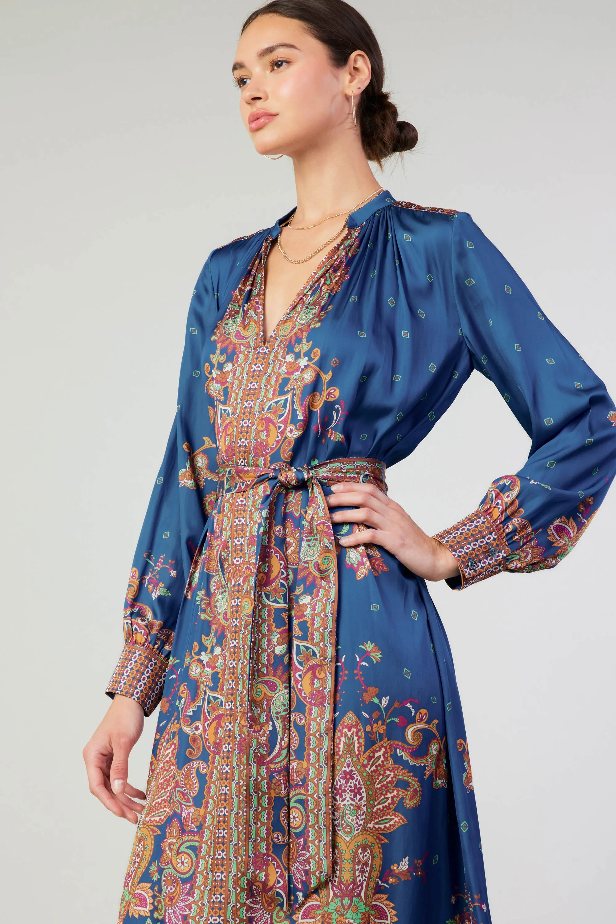 Paisley Patterned Belted Dress sold by Current Air product image thumbnail 4