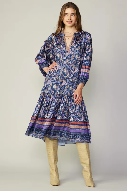 Paisley Border Print Midi Dress sold by Current Air