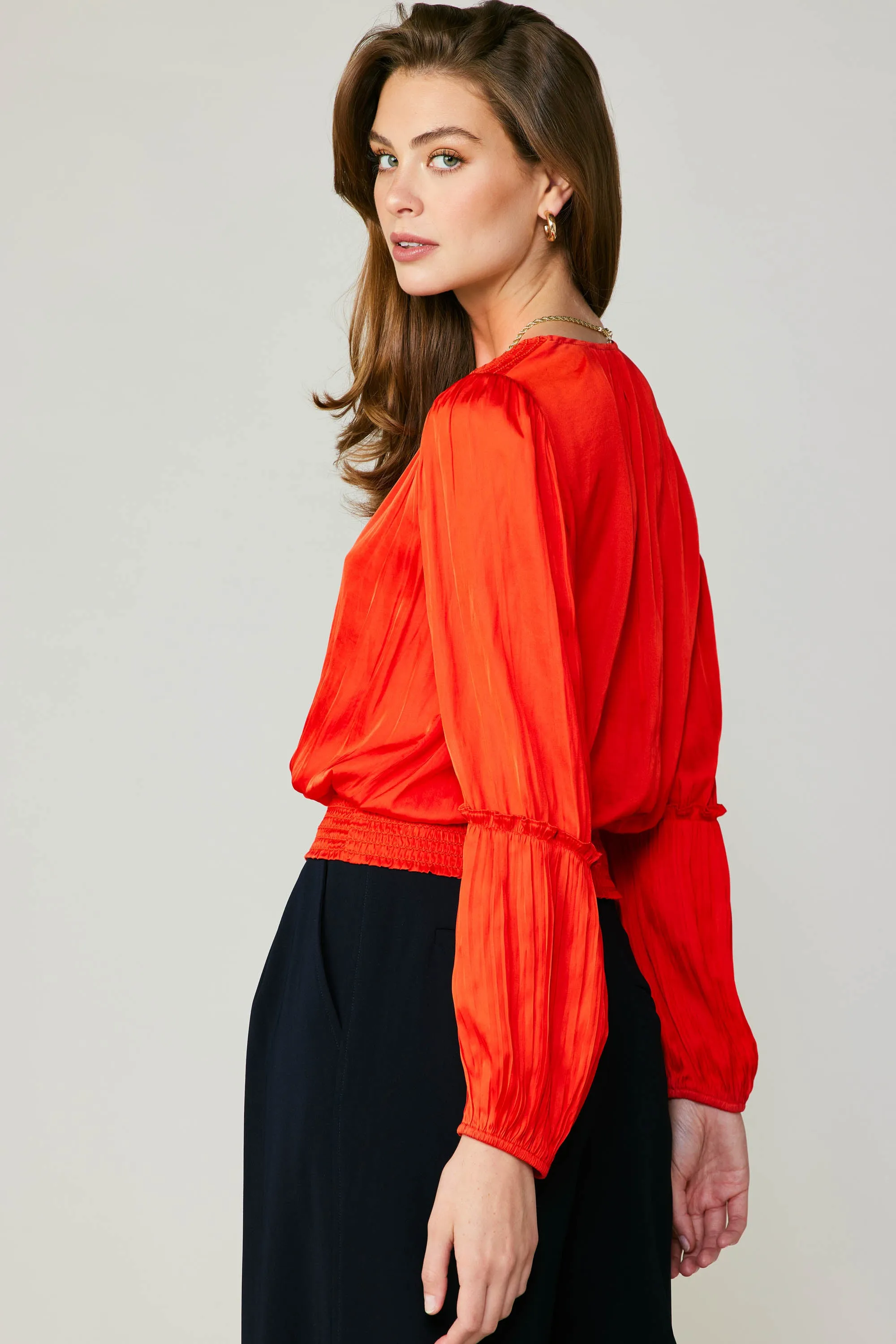 Pleated Surplice Blouse sold by Current Air product image thumbnail 4