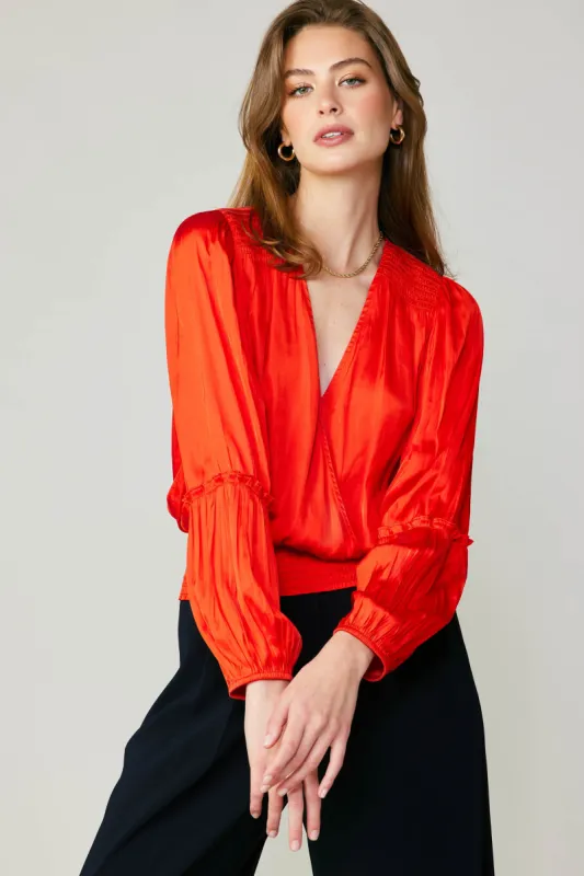 Pleated Surplice Blouse sold by Current Air