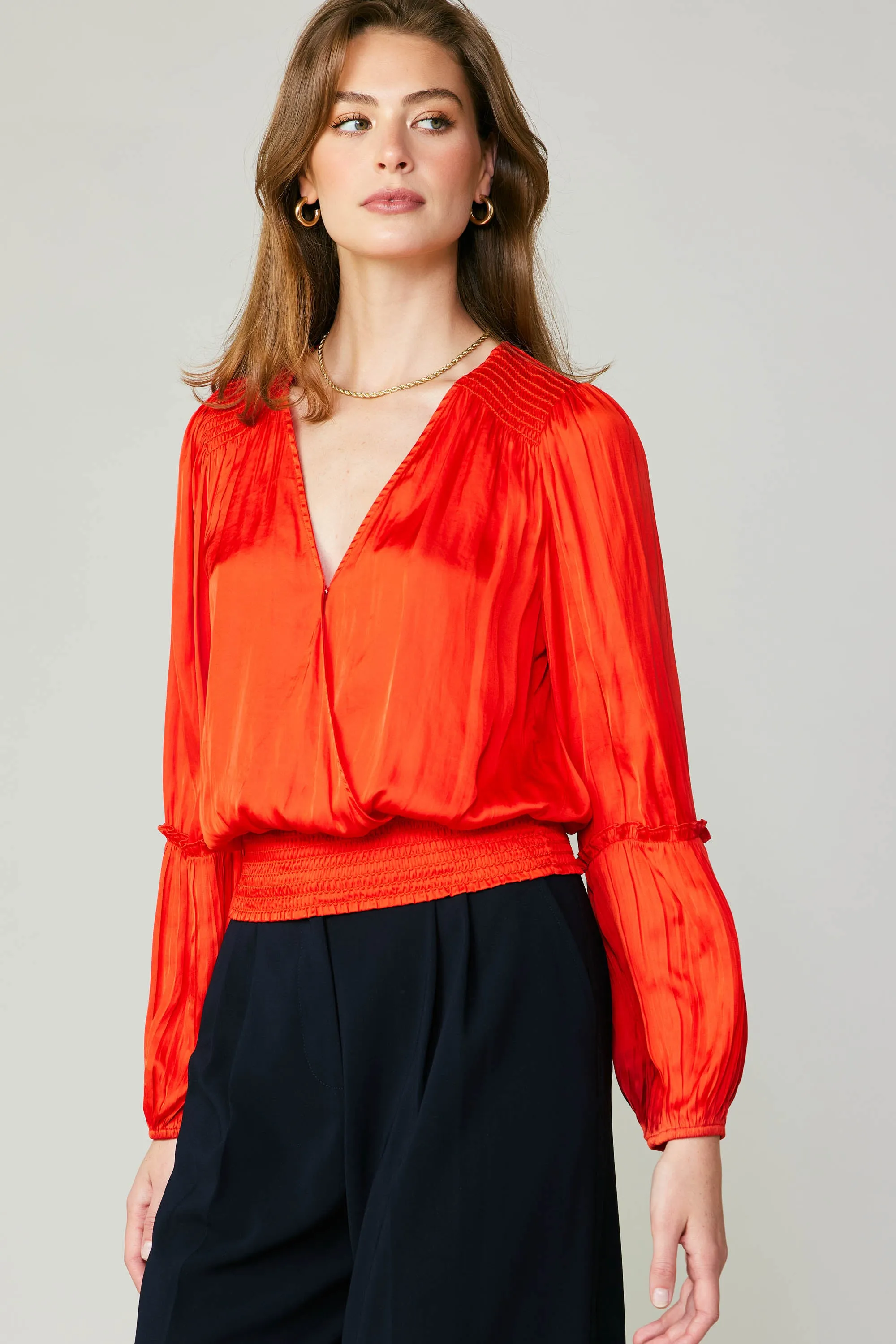 Pleated Surplice Blouse sold by Current Air product image thumbnail 3