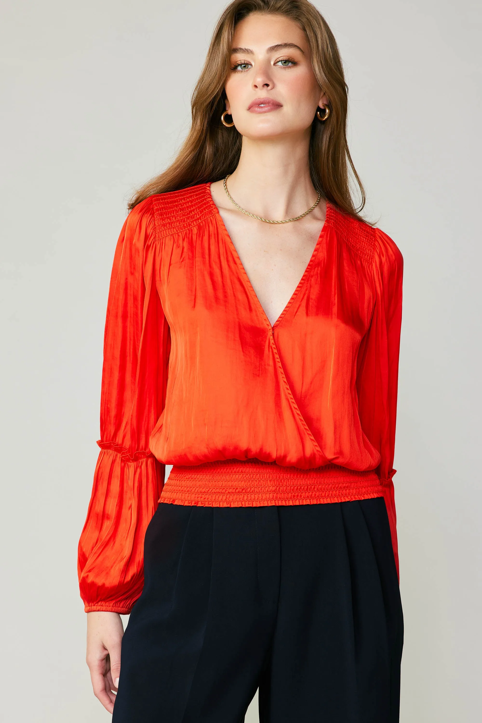 Pleated Surplice Blouse sold by Current Air product image thumbnail 2