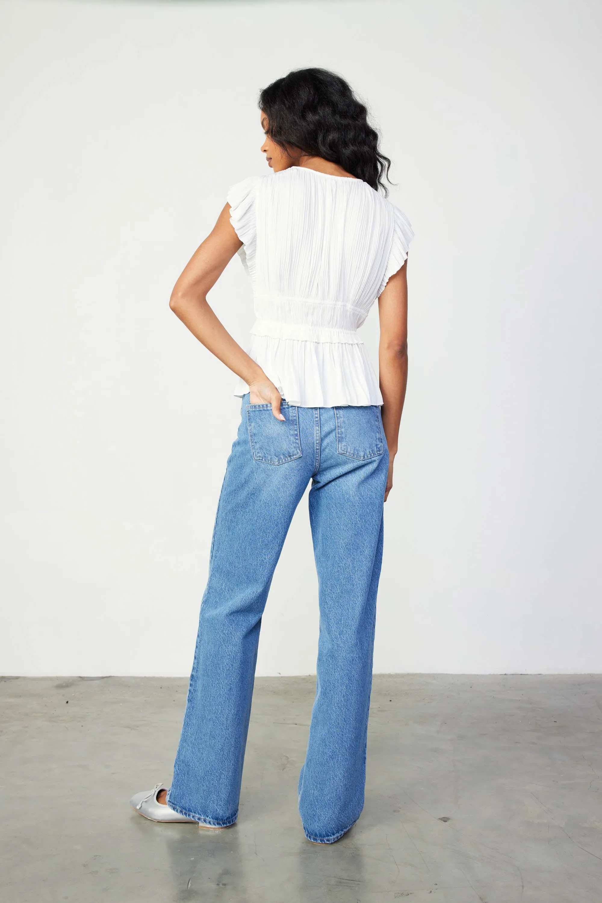 Mara Pleated Sleeveless Blouse sold by Current Air product image thumbnail 5