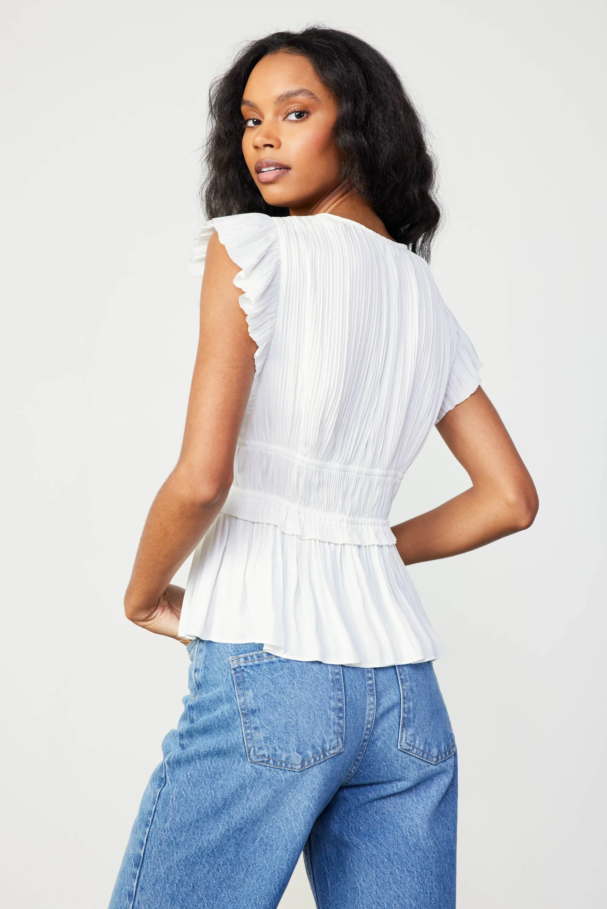 Mara Pleated Sleeveless Blouse sold by Current Air product image thumbnail 4
