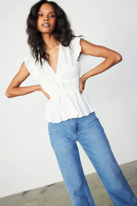 Mara Pleated Sleeveless Blouse sold by Current Air