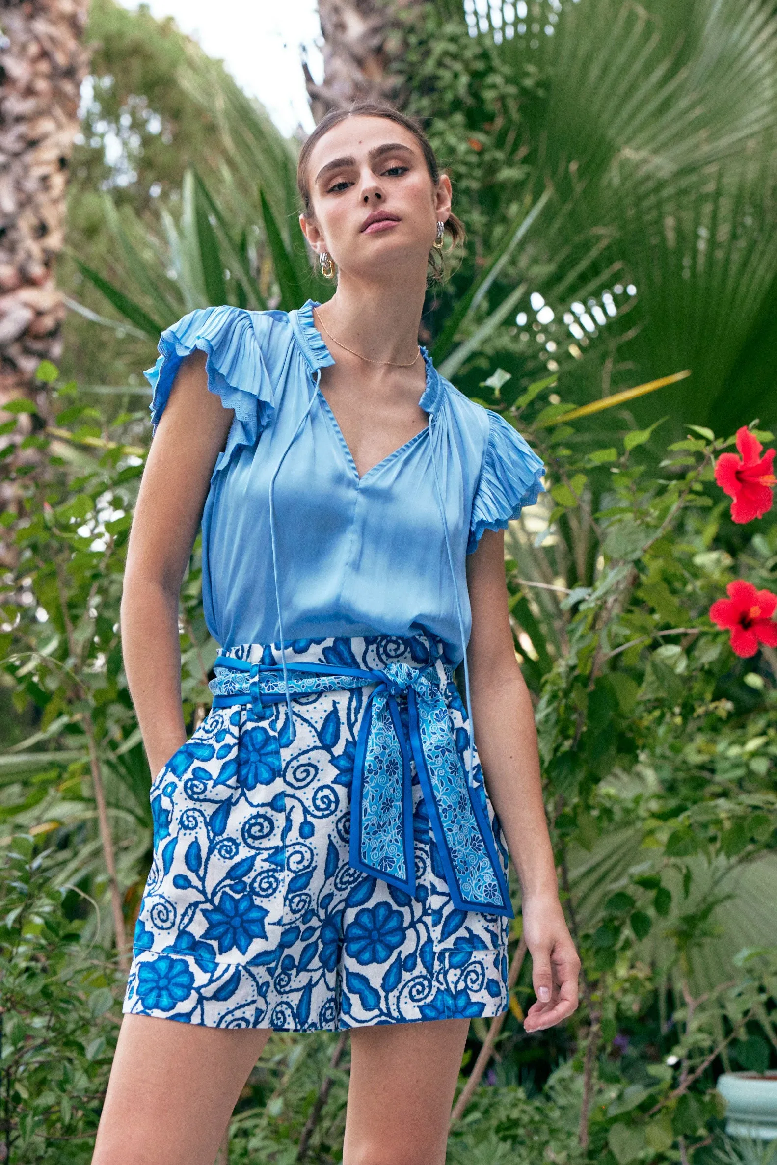 Layered Lace Sleeve Top sold by Current Air