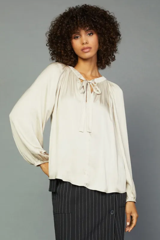Gathered Bow Tie Blouse sold by Current Air