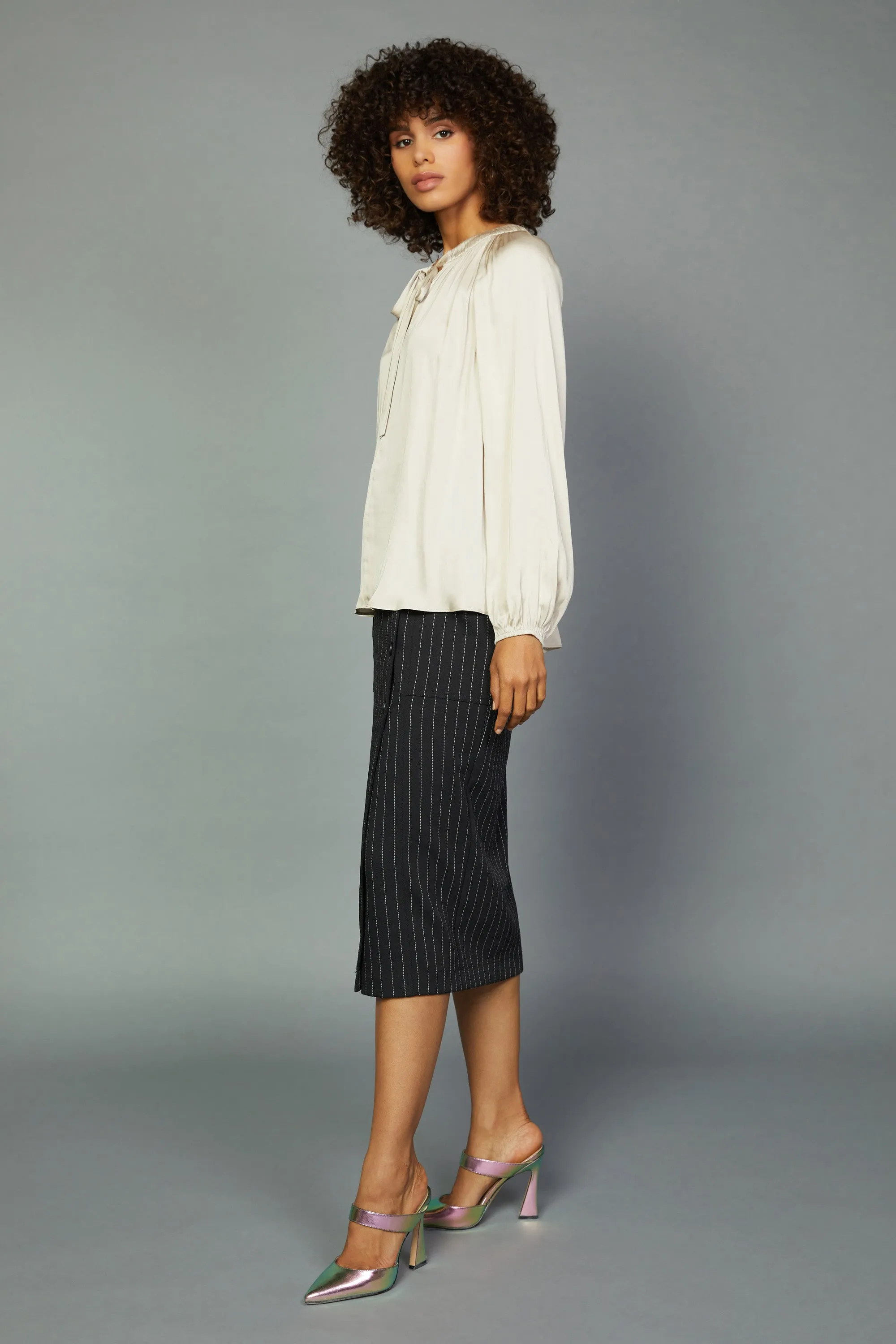 Gathered Bow Tie Blouse sold by Current Air product image thumbnail 3