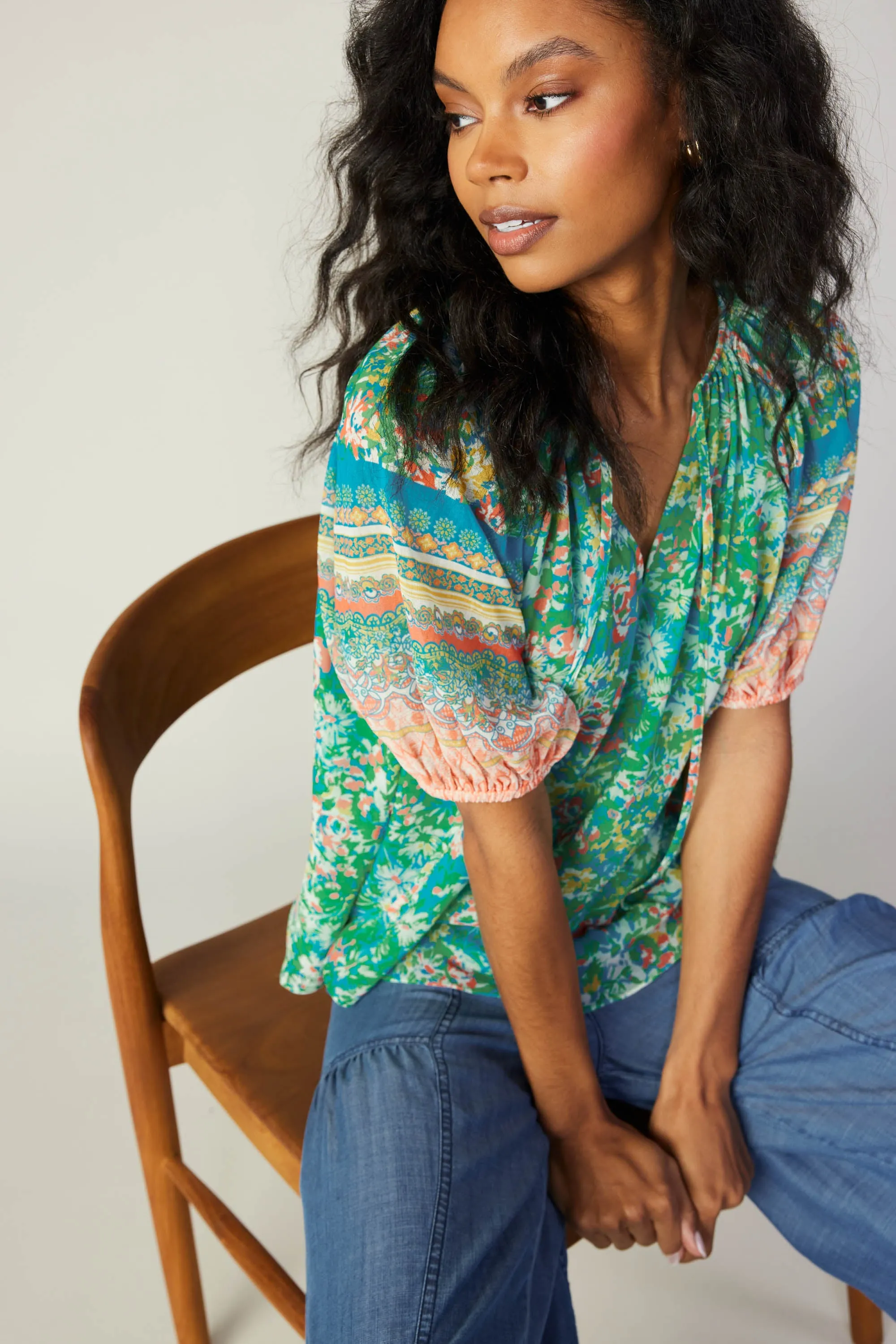 Bordered Floral Print Top sold by Current Air product image thumbnail 5