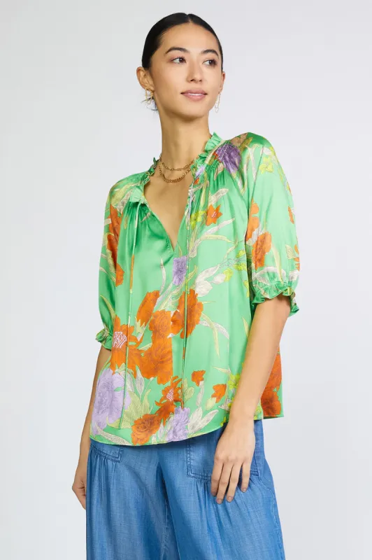Floral Split Neck Blouse sold by Current Air