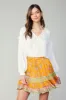 Border Print Tiered Mini Skirt sold by Current Air