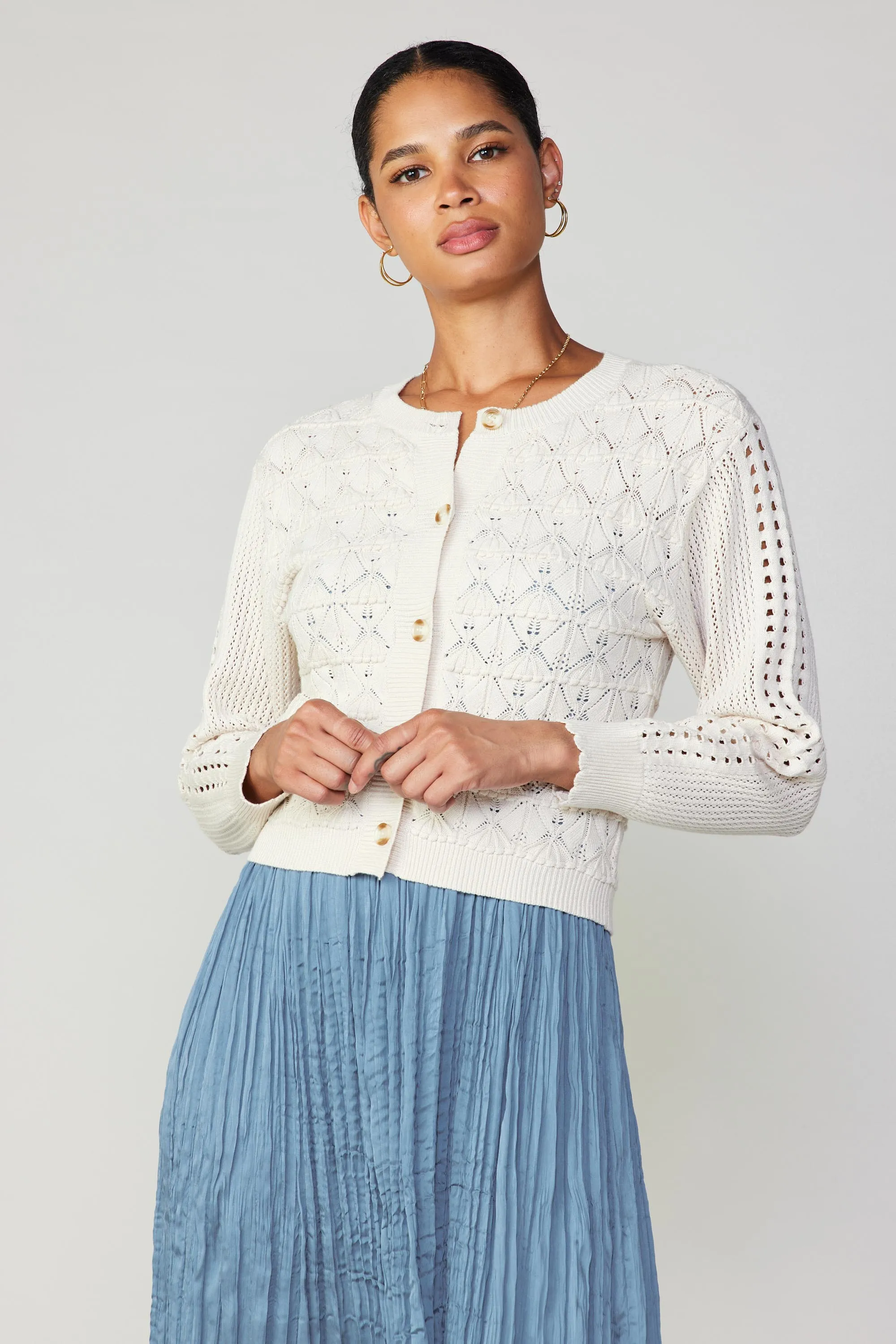 Crochet Sweater Cardigan sold by Current Air