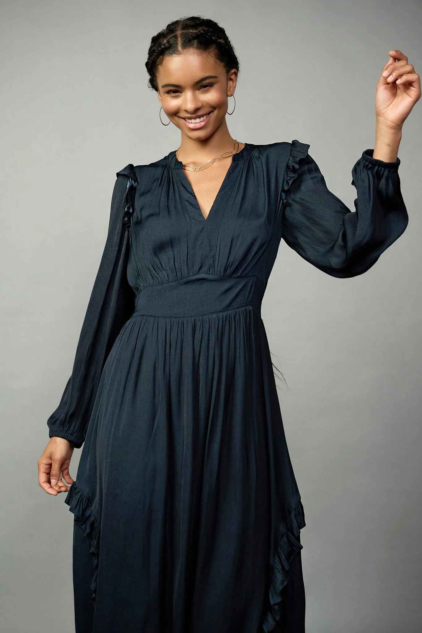 Emmaline Ruffle Trim Midi Dress sold by Current Air product image thumbnail 3