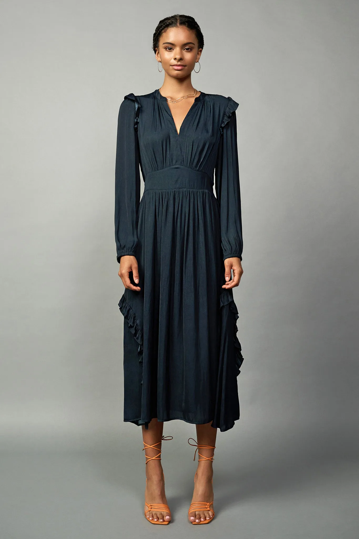 Emmaline Ruffle Trim Midi Dress sold by Current Air product image thumbnail 2