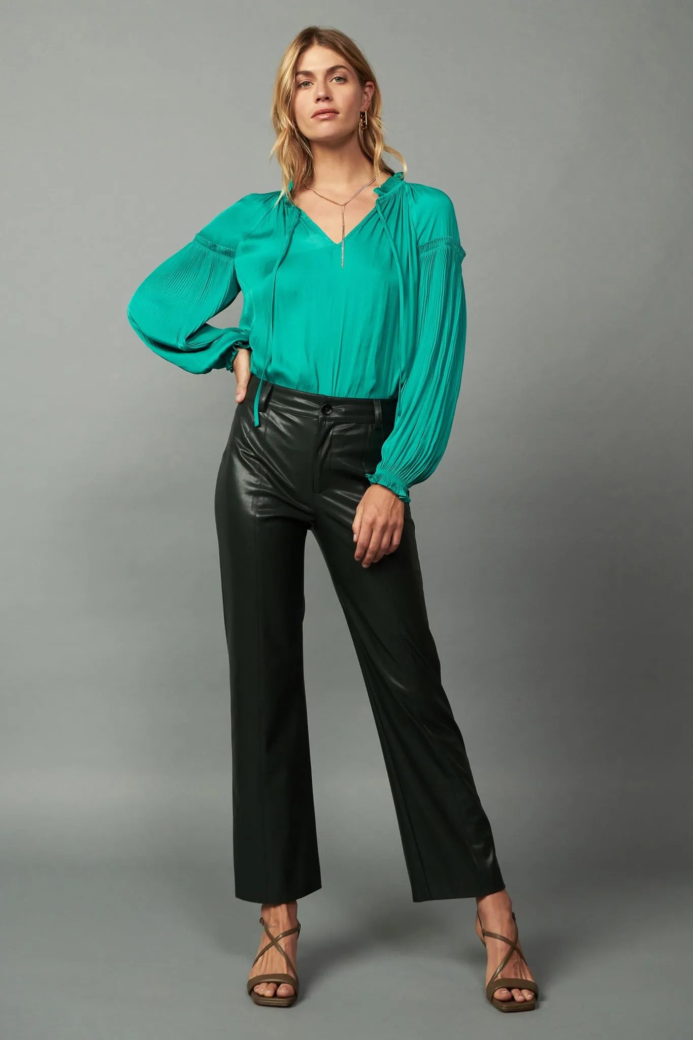 Faux Leather Straight Leg Pants sold by Current Air product image thumbnail 2