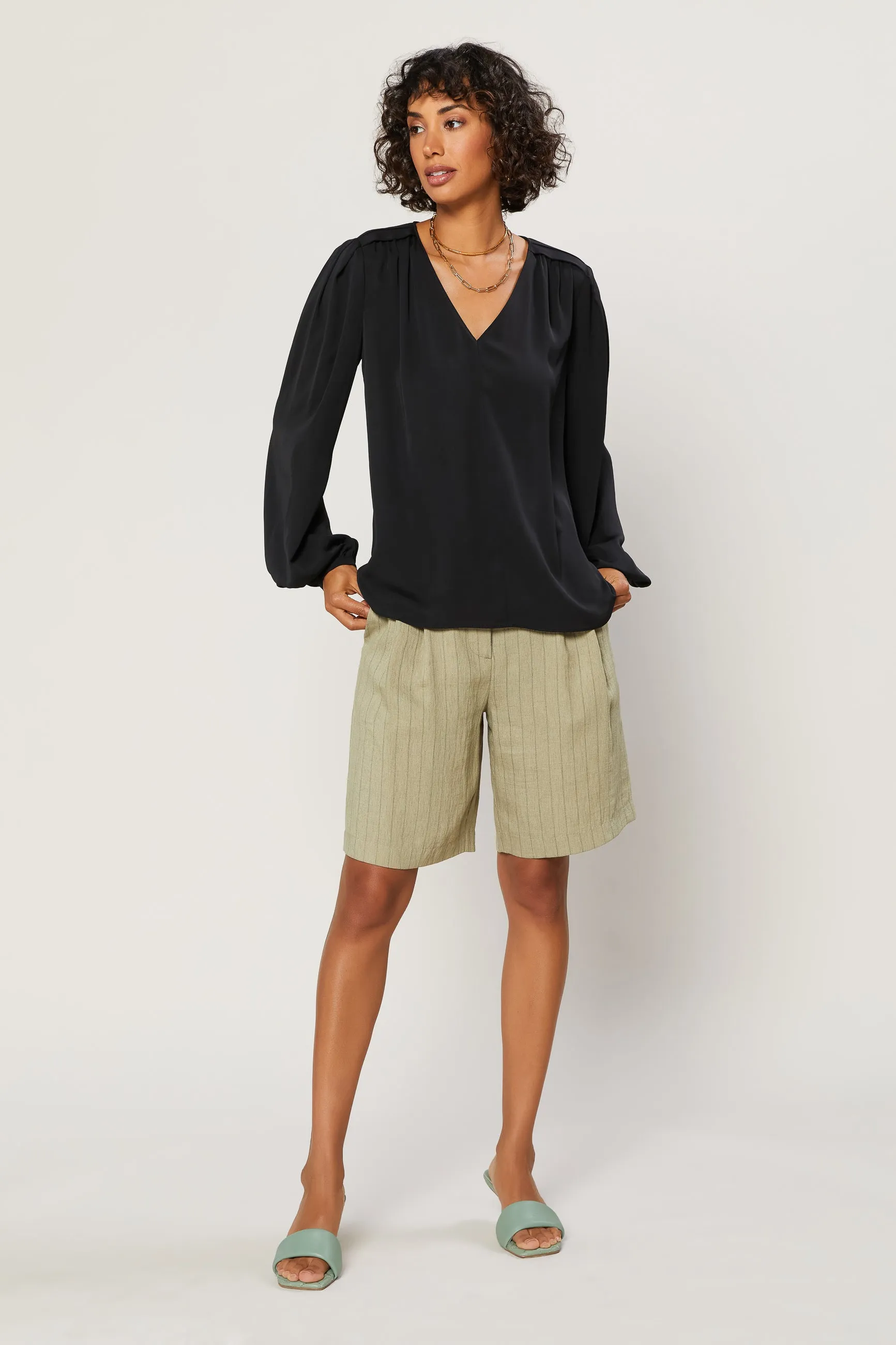 Gathered Long Sleeve Top sold by Current Air product image thumbnail 2