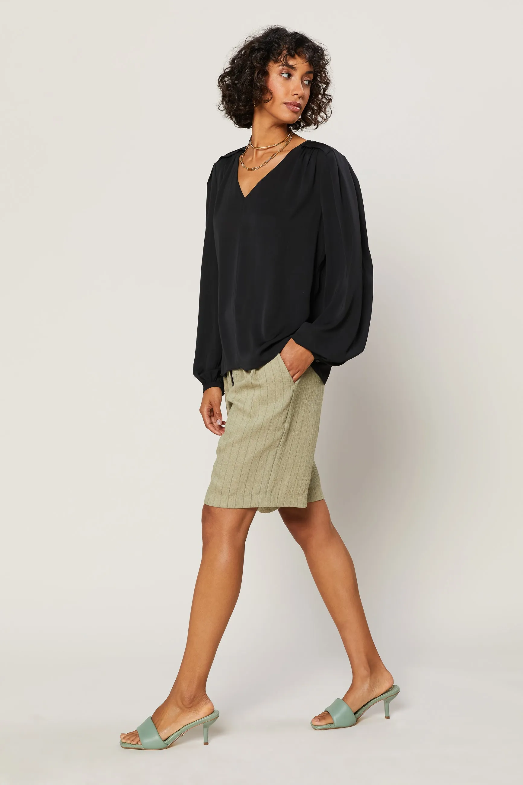 Gathered Long Sleeve Top sold by Current Air product image thumbnail 3