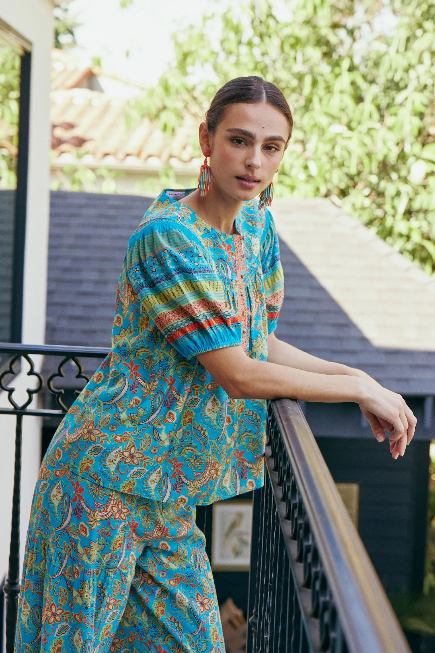 Paisley Border Print Top sold by Current Air product image thumbnail 3