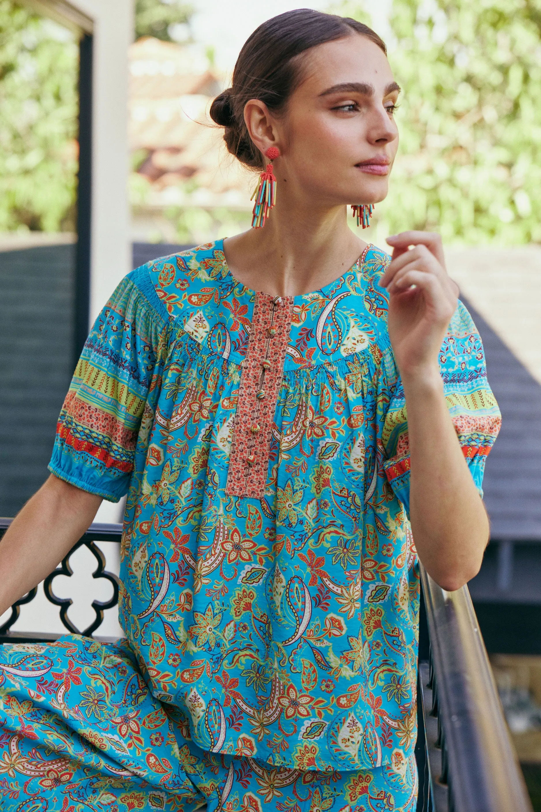 Paisley Border Print Top sold by Current Air product image thumbnail 2