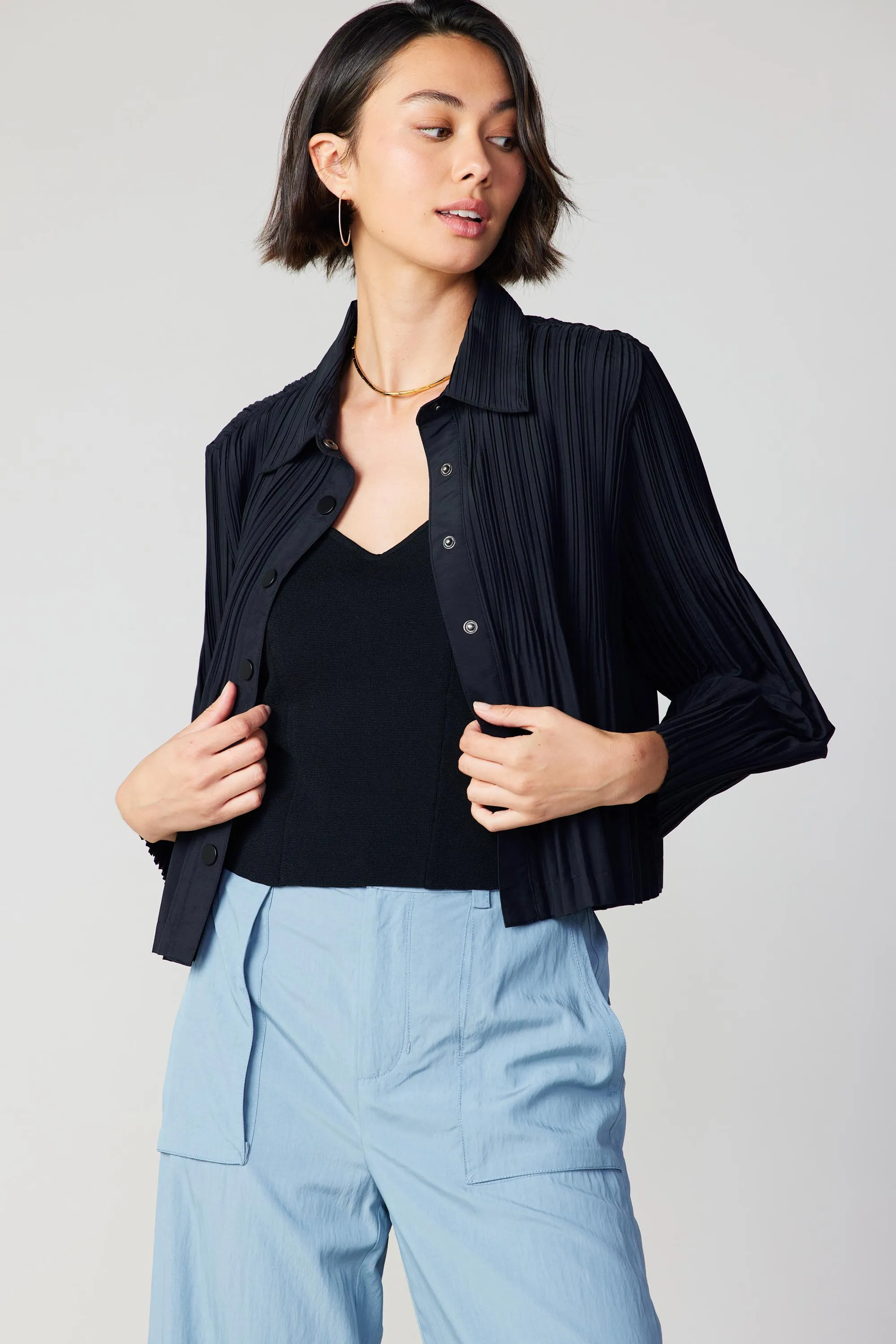 Button Down Pleated Top sold by Current Air product image thumbnail 2
