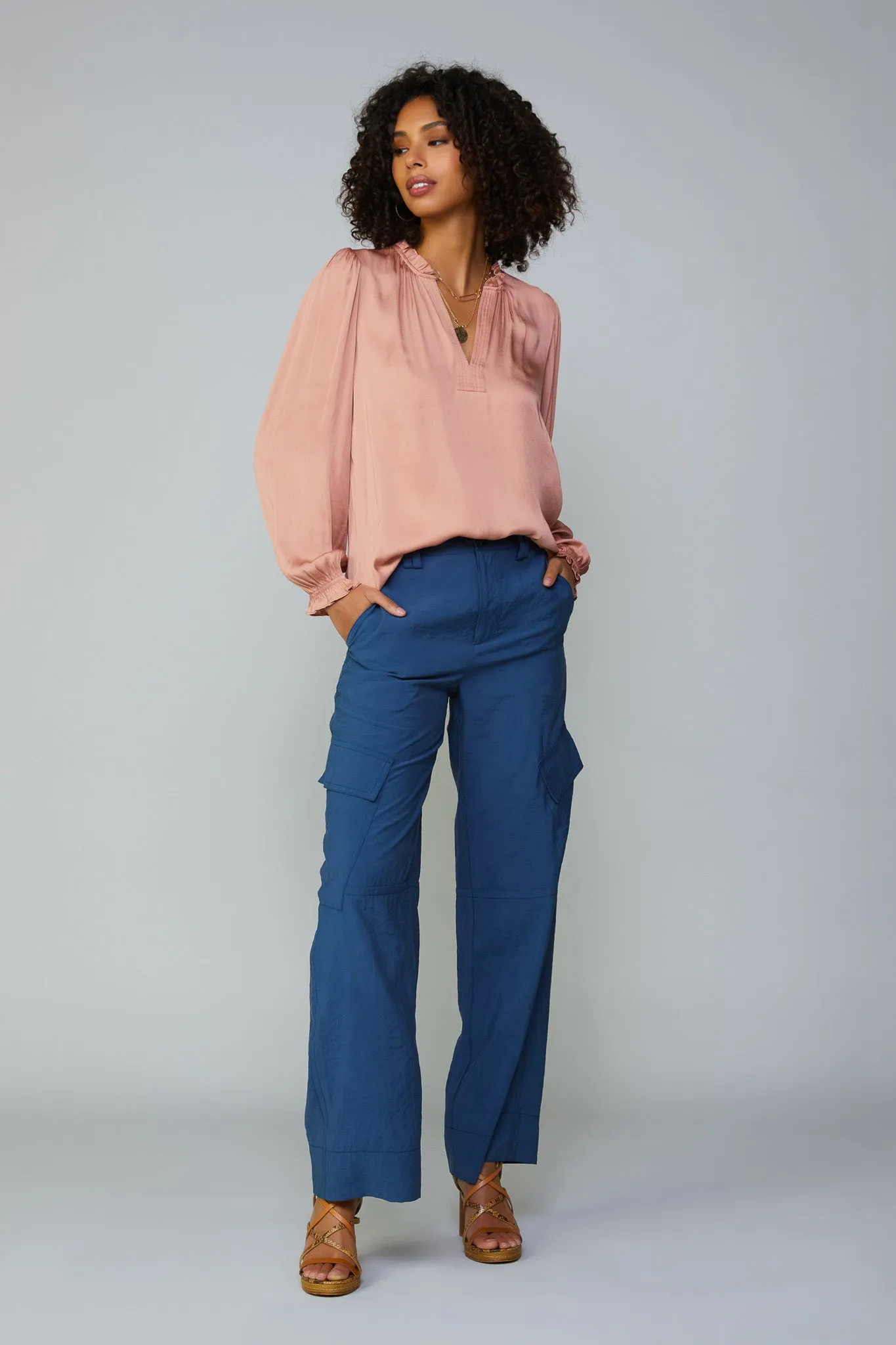 Top Stitch Placket Blouse sold by Current Air product image thumbnail 4