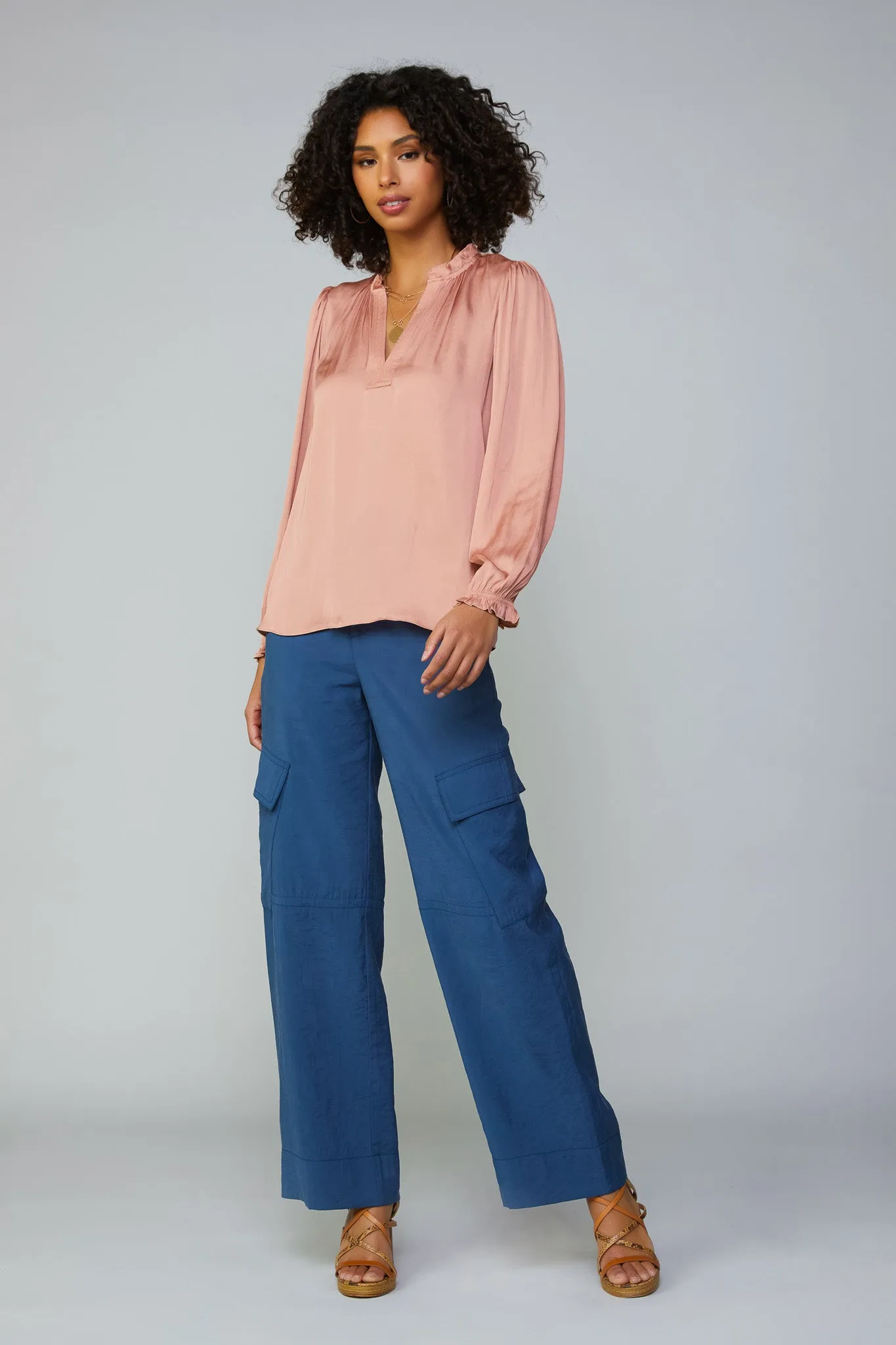 Top Stitch Placket Blouse sold by Current Air product image thumbnail 2