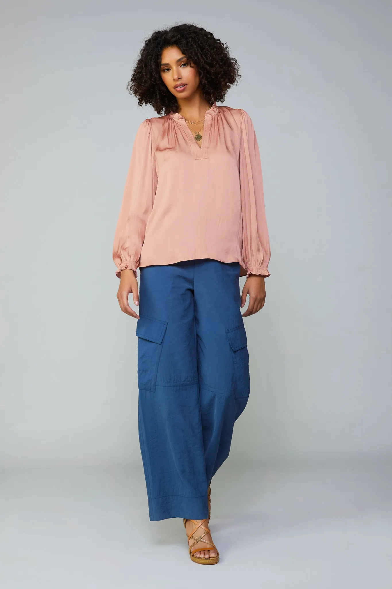 Top Stitch Placket Blouse sold by Current Air product image thumbnail 3