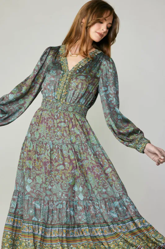 Border Printed Floral Midi Dress sold by Current Air