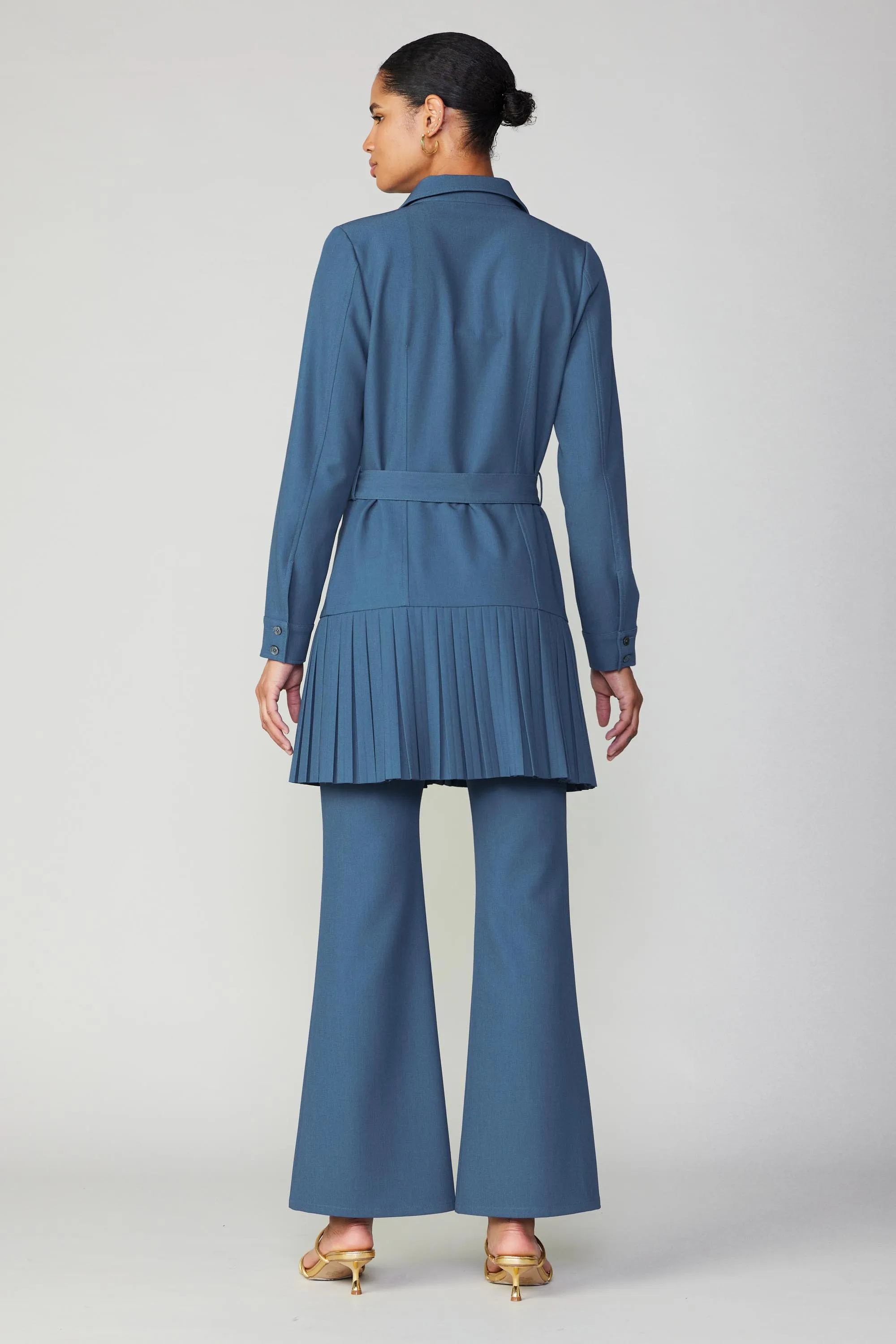 Pleated Buttondown Shirt Dress sold by Current Air product image thumbnail 5