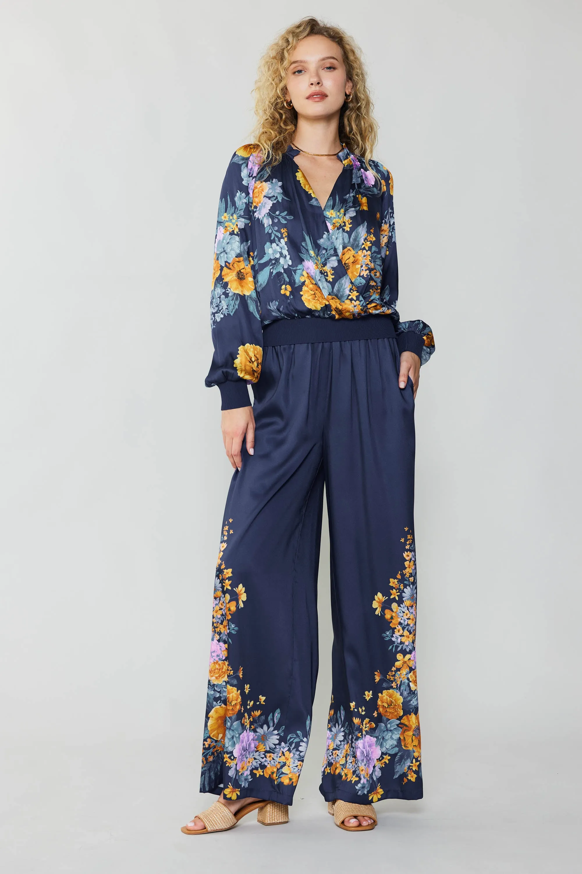 Floral Motif Wide Pants sold by Current Air product image thumbnail 3